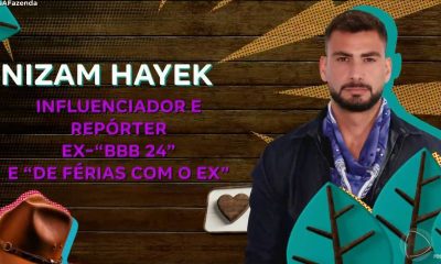 A Fazenda 17: Nizam Hayek, influenciador e ex-BBB, é confirmado no reality show