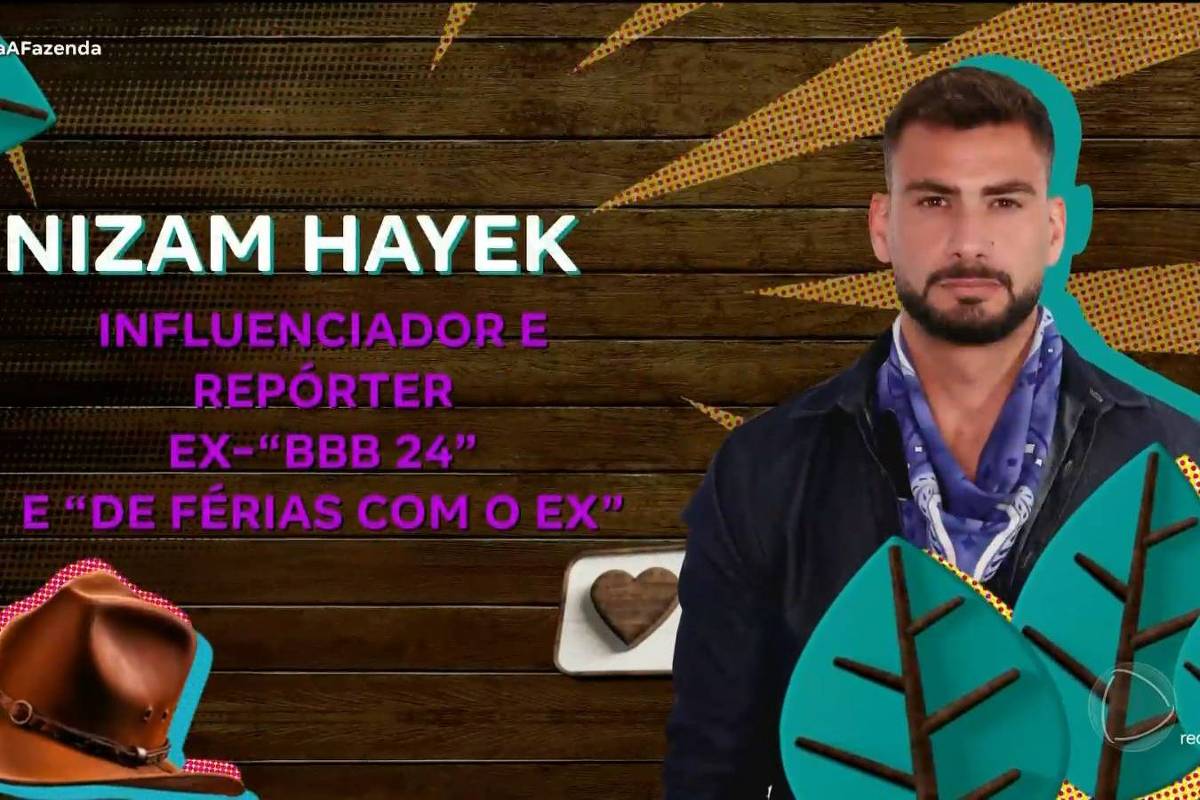 A Fazenda 17: Nizam Hayek, influenciador e ex-BBB, é confirmado no reality show