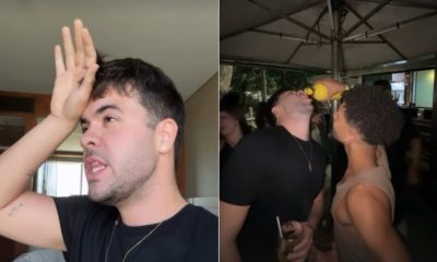 Após beijo em Lucas Leto, Álvaro brinca com ressaca e dá risada: ‘O pior é que me lembro de tudo’