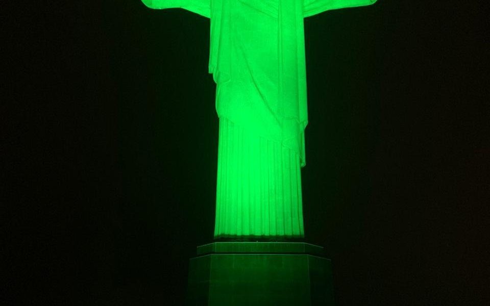 Cristo Redentor será iluminado em verde e receberá projeção especial em homenagem ao Dia Nacional da Doação de Órgãos