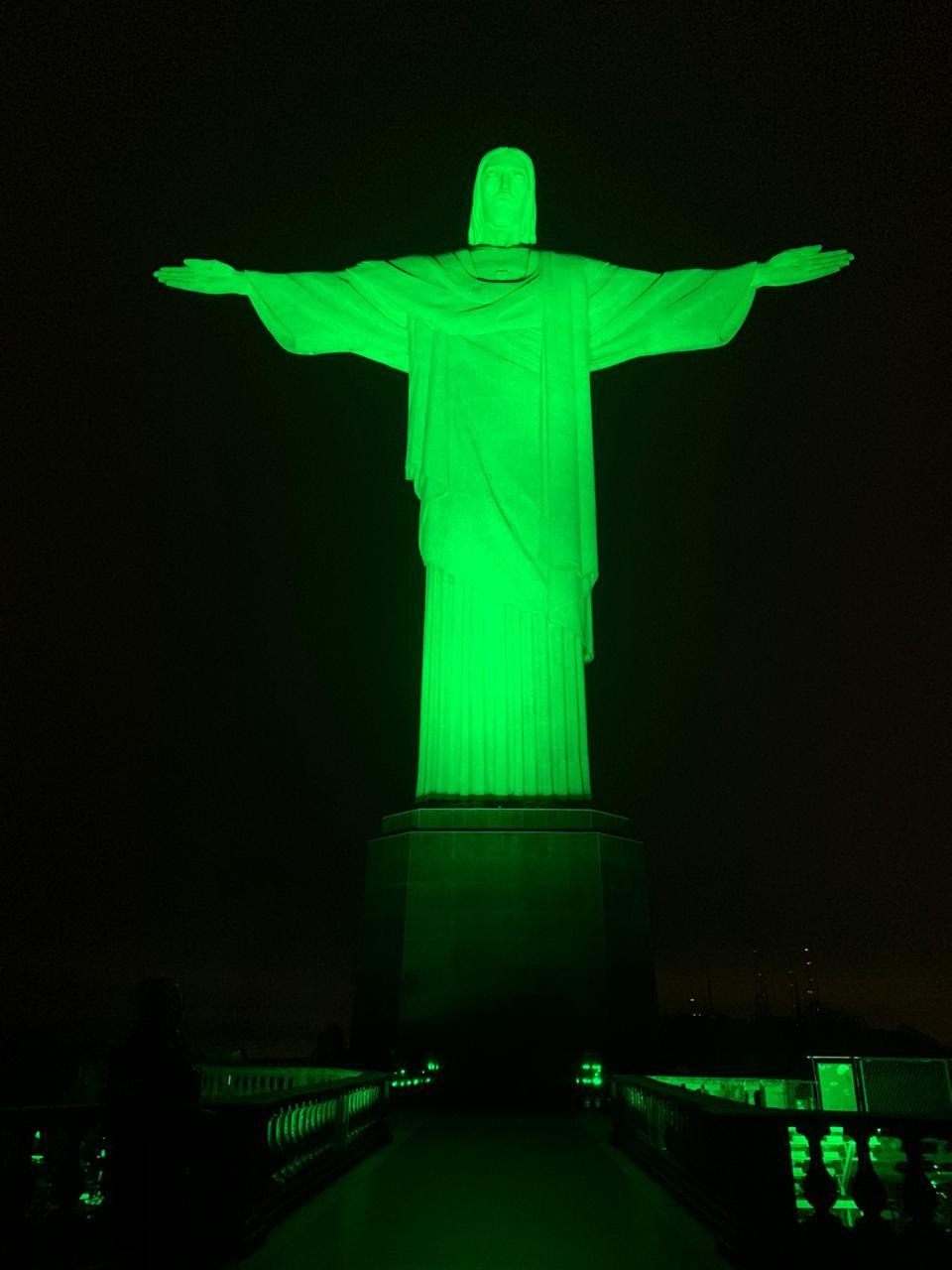 Cristo Redentor será iluminado em verde e receberá projeção especial em homenagem ao Dia Nacional da Doação de Órgãos