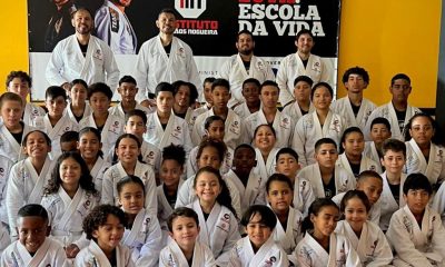 Irmãos Nogueira visitam núcleo da Freguesia e inspiram jovens do projeto Luta: Escola da Vida