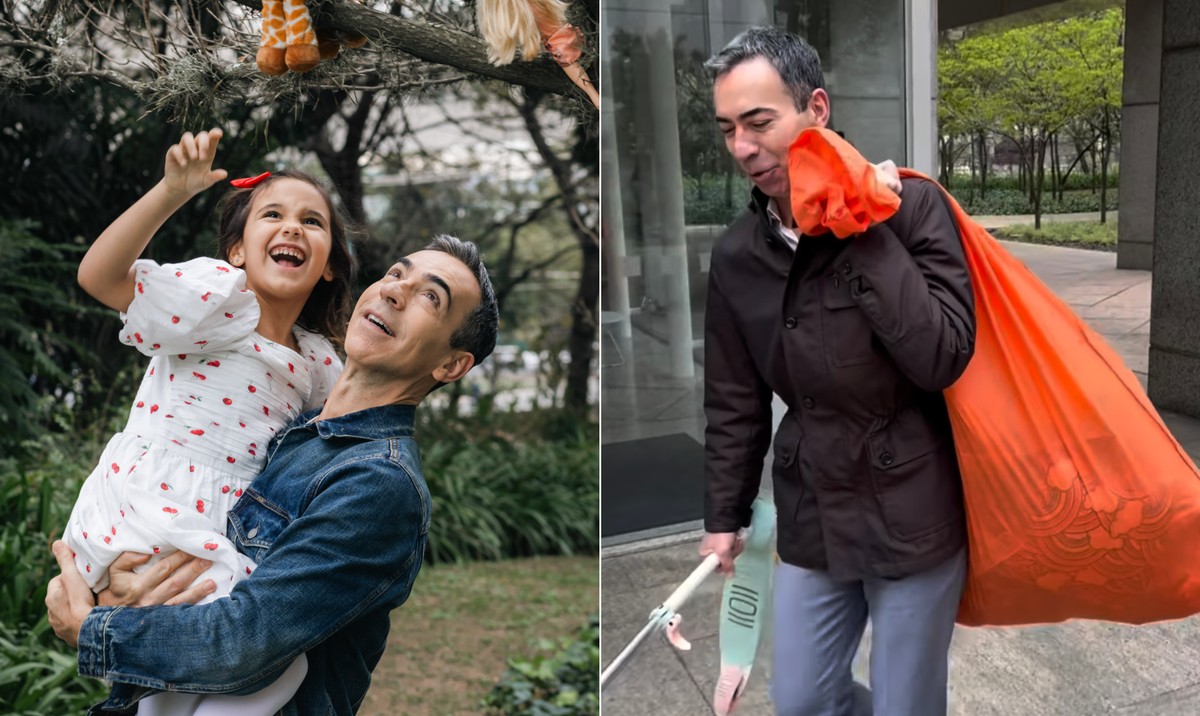 Não é de hoje! César Tralli conta motivo de sempre doar roupas e brinquedos da filha: ‘Olhar para quem é menos favorecido’