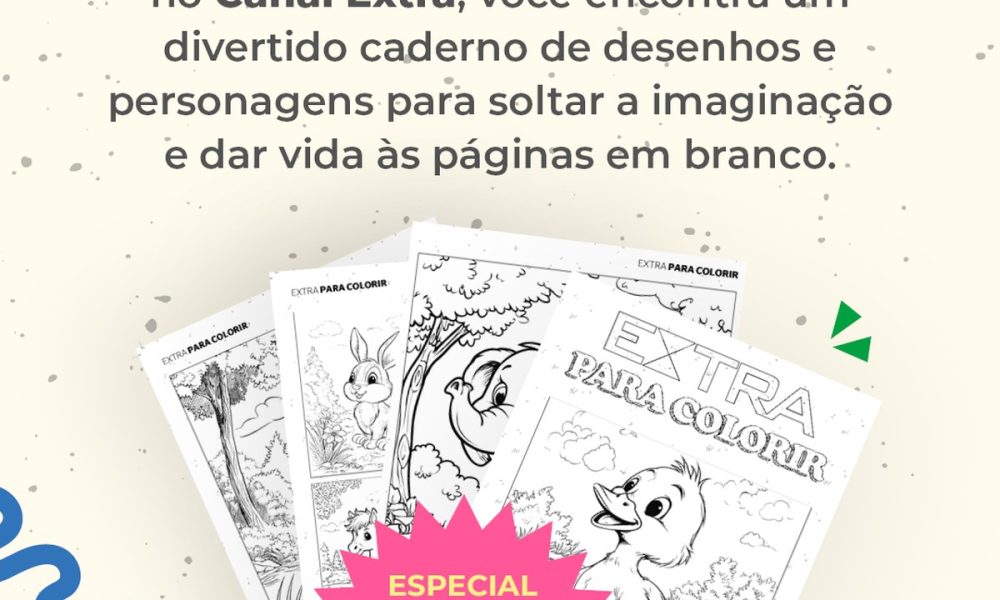 Dia das Crianças mais colorido: leitor do EXTRA vai ganhar um caderno de desenhos neste domingo
