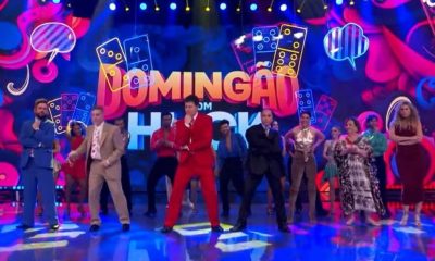 Luciano Huck dança hit do Dominó com Rodrigo Faro, Sabrina Sato e Ed Gama