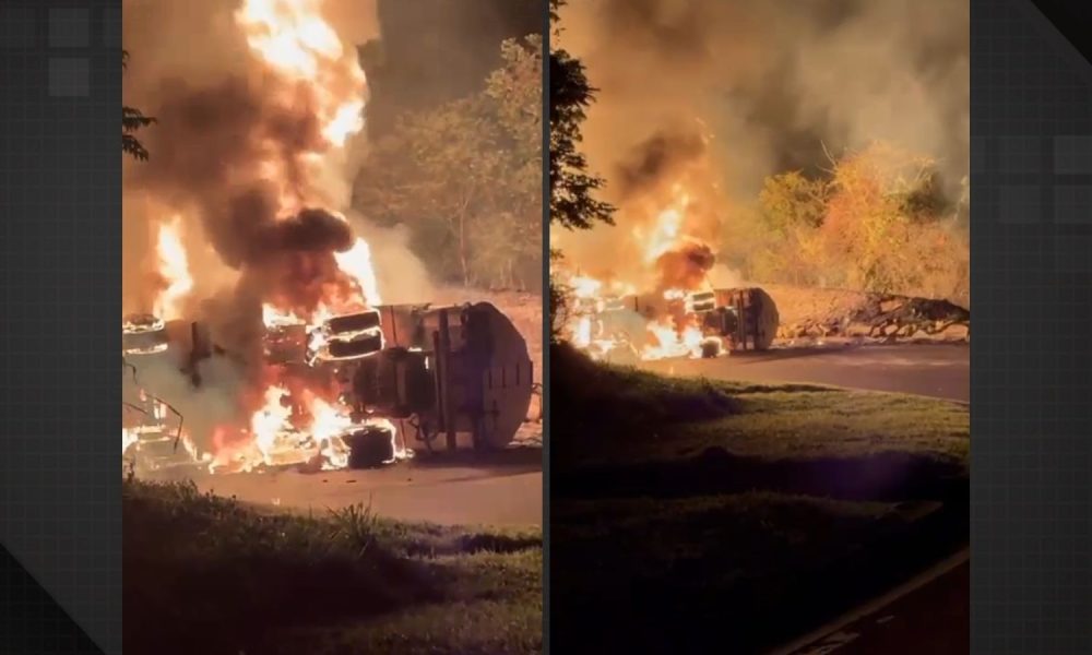Motorista que sofreu acidente com caminhão-tanque na Serra das Araras está em estado grave
