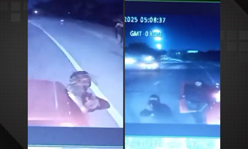 Vídeo mostra criminosos armados sequestrando caminhão na Avenida Brasil