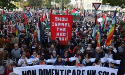 A confusão entre polícia e manifestantes pró-Palestina em Itália x Israel