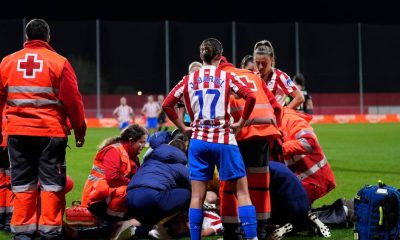 Jogadora do Atlético de Madrid cai desacordada e sofre traumatismo craniano na Champions