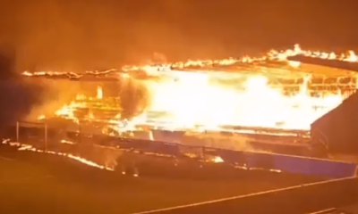 VÍDEO: estádio finlandês é incendiado por torcedor adolescente após rebaixamento