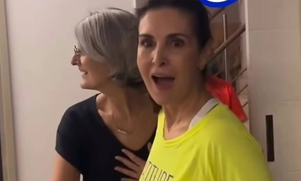 Fátima Bernardes leva susto ao ver salto dos filhos de paraquedas; assista